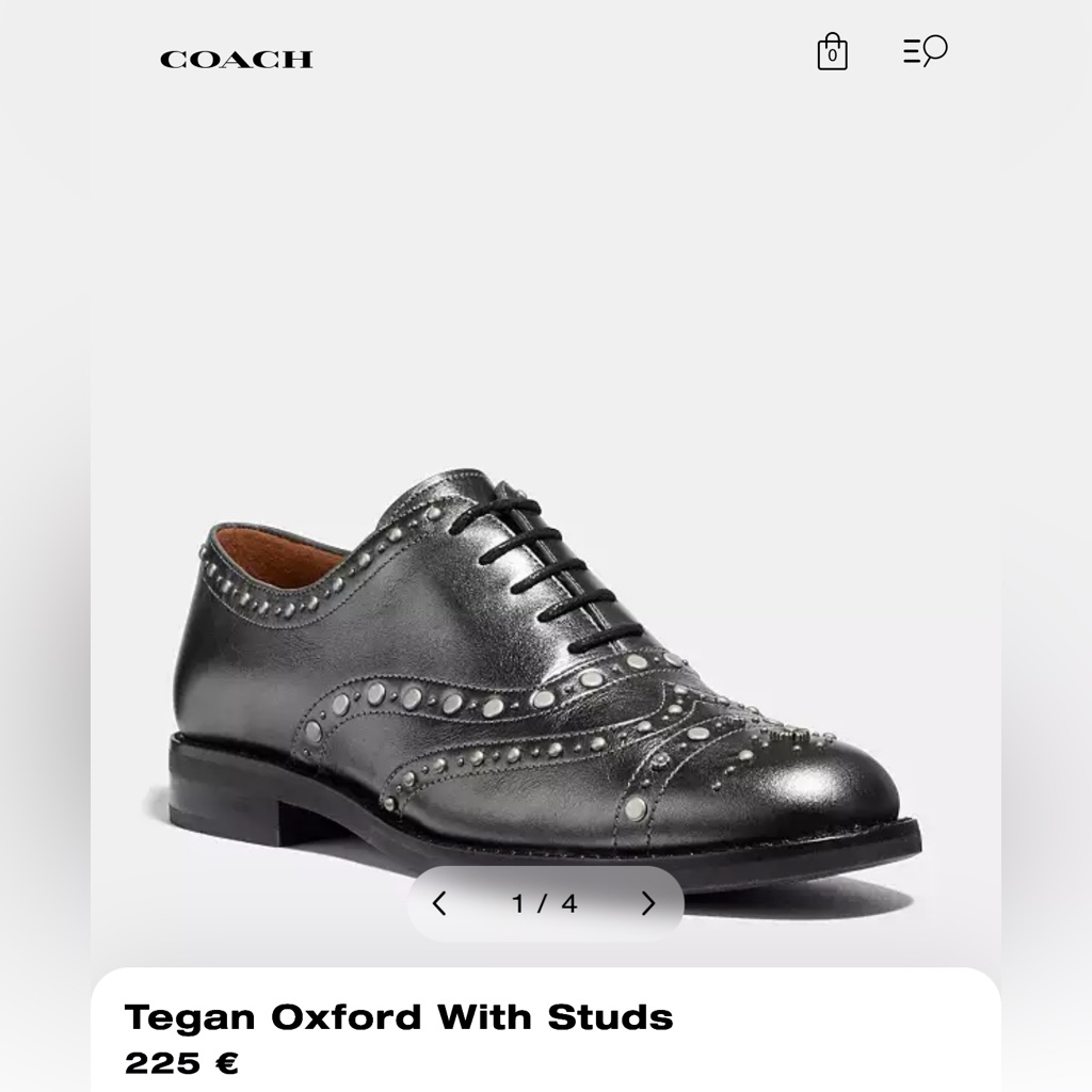 Coach Black Studded Tegan Oxford Flats